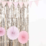 8ft Champagne Metallic Tinsel Foil Fringe Doorway Curtain Party Backdrop