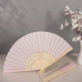 5 Pack Blush Asian Silk Folding Fans Party Favors, Oriental Folding Fan Favors