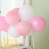 11 Pcs | Balloon Garland Cloud Cake Topper, Mini Cake Decorations - Blush, Pink & White