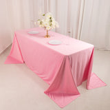 Pink Premium Scuba Wrinkle Free Rectangular Tablecloth, Seamless Scuba Polyester Tablecloth