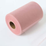 6Inchx100 Yards Dusty Rose Tulle Fabric Bolt, Sheer Fabric Spool Roll For Crafts