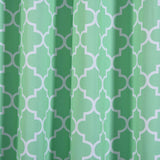 White/Mint Lattice Print Thermal Blackout Curtains With Chrome Grommet Window Treatment Panels