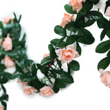 6ft | Peach Artificial Silk Rose Garland UV Protected Flower Chain