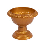 4 Pack Gold Roman Style Plastic Urn Planter Flower Pots, Classic Floral Pedestal Vase Table#whtbkgd