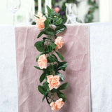 6ft | Peach Artificial Silk Rose Garland UV Protected Flower Chain