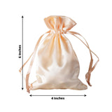 12 Pack | 4x6inch Peach Satin Drawstring Wedding Party Favor Gift Bags