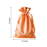 60 Pack 6x9inch Peach Satin Wedding Party Favor Bags, Drawstring Pouch Gift Bags