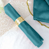 5 Pack | Peacock Teal Premium Sheen Finish Velvet Cloth Dinner Napkins