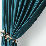 8feet Peacock Teal Premium Velvet Backdrop Stand Curtain Panel Drape