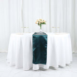 12inch x 108inch Peacock Teal Seamless Satin Table Runner