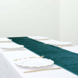 12inch x 108inch Peacock Teal Premium Velvet Sheen Finish Table Runner