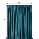 8feet Peacock Teal Premium Velvet Backdrop Stand Curtain Panel Drape