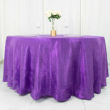 120inch Purple Accordion Crinkle Taffeta Round Tablecloth