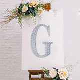 8 Inch Silver Decorative Rhinestone Alphabet Letter Stickers DIY Crafts - G