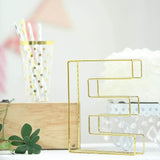 8" Tall | Gold Wedding Centerpiece | Freestanding 3D Decorative Wire Letter | E