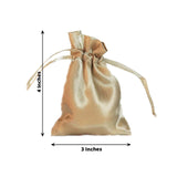 12 Pack | 3inch Champagne Satin Drawstring Wedding Party Favor Gift Bags