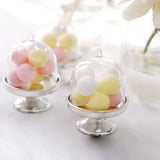 12 Pack | 3 inch Silver Mini Cake Stand Bell Jars, Candy Container