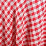 70"x70" White Red Buffalo Plaid Square Tablecloth, Gingham Polyester Checkered Tablecloth