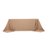 90x132inch nude Seamless Lamour Satin Rectangle Tablecloth for 6 Foot Table