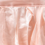 14FT Rose Gold | Blush Curly Willow Taffeta Table Skirt