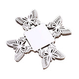 50 Pack 4inch Mini Metallic Silver Butterfly Cupcake Wrappers, Square Truffle Cup#whtbkgd