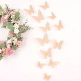 12 Pack | 3D Blush Butterfly Wall Decals DIY Removable Mural Stickers Cake Decorations