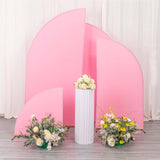 Set of 4 | Matte Pink Spandex Half Moon Chiara Backdrop Stand Covers