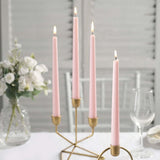 12 Pack | Blush / Rose Gold 10inch Premium Wax Taper Candles, Unscented Candles