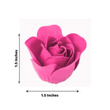 4 Pack | 24 Pcs Fuchsia Scented Rose Soap Heart Shaped Party Favors With Gift Boxes And Ribbon