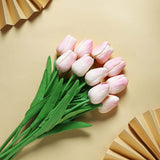 10 Stems | 13inches Blush/Rose Gold Artificial Foam Tulip Flower Bouquets