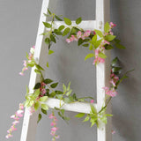 2 Pack 6ft Pink Artificial Wisteria Flower Garland Hanging Vines