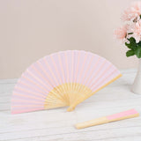 5 Pack Pink Asian Silk Folding Fans Party Favors, Oriental Folding Fan Favors