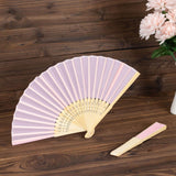 5 Pack Pink Asian Silk Folding Fans Party Favors, Oriental Folding Fan Favors