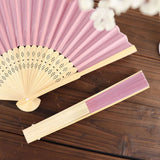 5 Pack Dusty Rose Asian Silk Folding Fans Party Favors, Oriental Folding Fan Favors