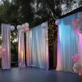 2 Pack Pink Sequin Event Curtain Drapes with Rod Pockets, Seamless Backdrop