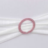 Pink Diamond Circle Napkin Ring Pin Brooch, Rhinestone Chair Sash Bow Buckle