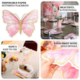 10 Pack Pink Gold Glitter Butterfly Disposable Table Mats, 14inch Cardboard Paper Placemats