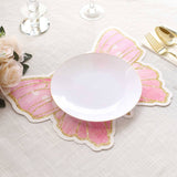 10 Pack Pink Gold Glitter Butterfly Disposable Table Mats, 14inch Cardboard Paper Placemats