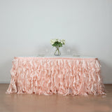 14FT Rose Gold | Blush Curly Willow Taffeta Table Skirt