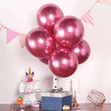 25 Pack | 12inch Metallic Chrome Pink Latex Helium or Air Party Balloons