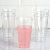 12 Pack | 17oz Tall Silver Glitter Sprinkled Plastic Cups, Disposable Party Glasses