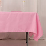 Premium Polyester 60"x102" Rectangle Tablecloth Pink - Durable 220GSM Wrinkle-Resistant