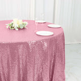 120" Pink Premium Sequin Round Tablecloth