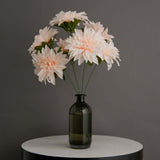 2 Bouquets | 20inch Blush/Rose Gold Artificial Silk Dahlia Flower Bushes