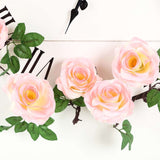 6ft | Pink Artificial Silk Rose Hanging Flower Garland, Faux Vine