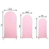 Set of 3 | Matte Pink Spandex Fitted Chiara Backdrop Stand Cover For Round Top