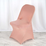 Dusty Rose Spandex Stretch Fitted Folding Slip On Chair Cover - 160 GSM