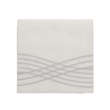 White Airlaid Linen-Feel Paper Cocktail Napkins, Disposable Beverage Napkins Silver Foil#whtbkgd