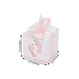 25 Pack | 2inch Pink Footprint Baby Shower Party Favor Candy Gift Boxes