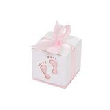 25 Pack | 2inch Pink Footprint Baby Shower Party Favor Candy Gift Boxes